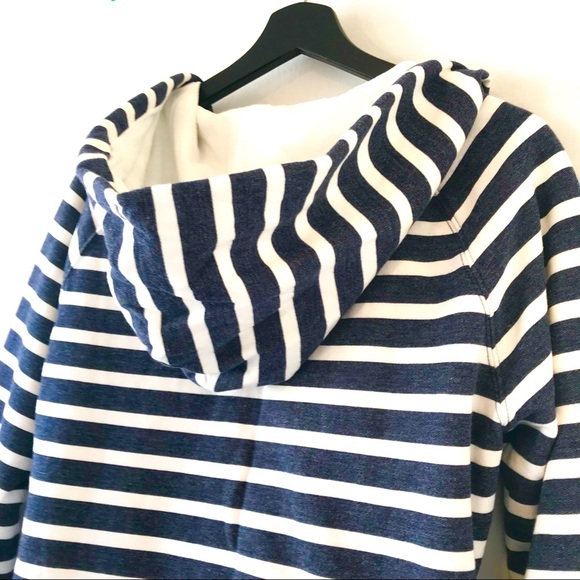GAP NWOT Navy/White Striped Full Zip Sweatshirt - Picture 6 of 8